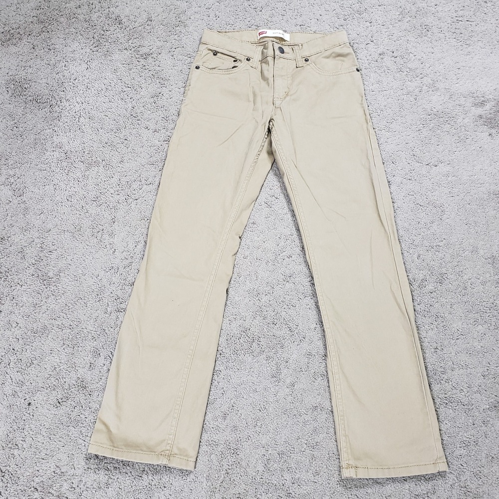 Levis 511 Slim Fit Khaki Tan Boys Pants Size 12 Reg W26 L27 Adjustable Waist